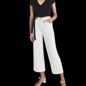 AG Adriano Goldschmied ‘Rosie’ Workwear Wide Leg Jeans in “Moderne White” Sz 26